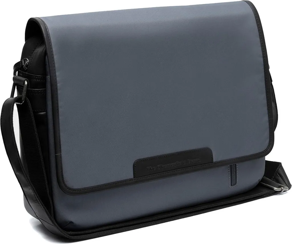 Sac à bandoulière en cuir Falun gris avec compartiment pour ordinateur