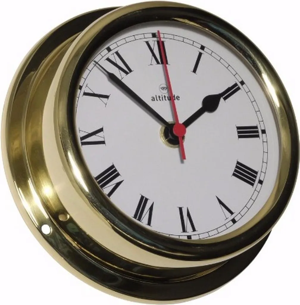 Horloge de bateau Delite 866 C - Pendule de marine en laiton chromé