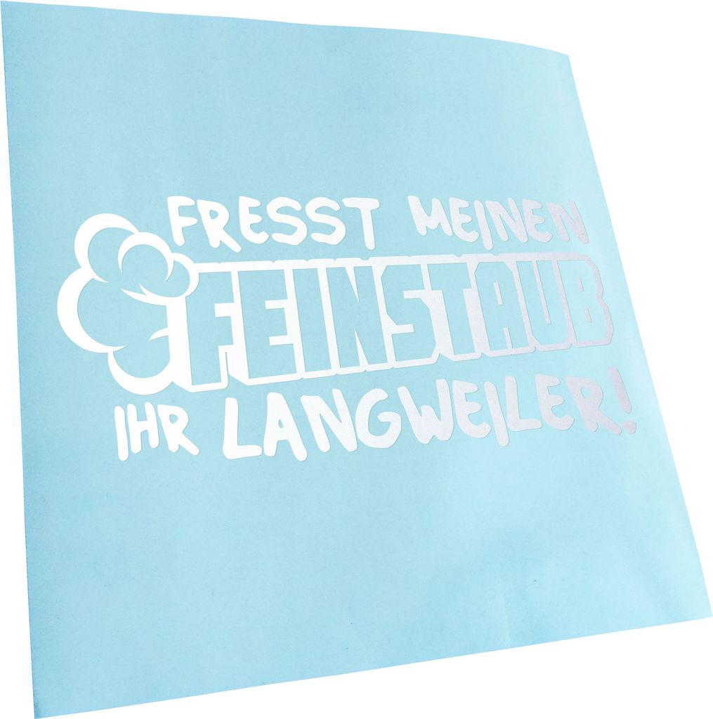 Kiwistar - Autoaufkleber - Fresst mein Feinstaub - Mattweiss - 40x18cm - Aufkleber für Auto, Laptop, Fahrrad, LKW, Motorrad mehrfarbig JDM Decal R...