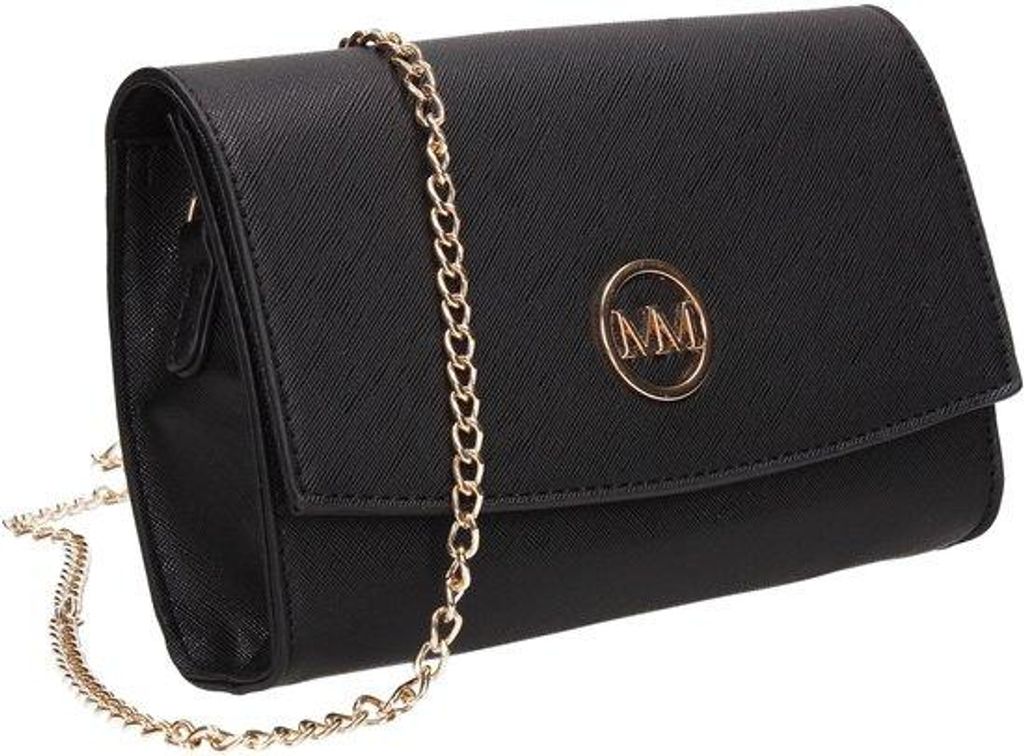 Damenhandtas Clutch schwarzes Leder
