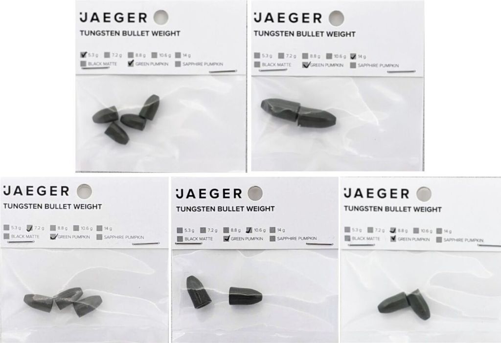 Jaeger Fishing Green Pumpkin Tungsten Bullet Weight - Bulletgewichte, Gewicht / Inhalt:10.6g / 2 Stück