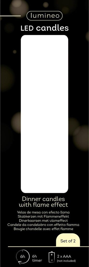 LED Kerzen 14,5cm mit Timer Wachs 2 Stück Creme / Warmweiß Produktbild 