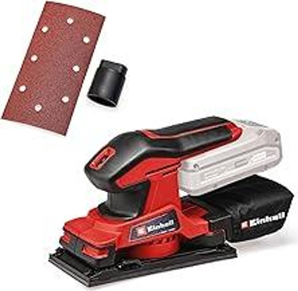 Einhell Akku-Schwingschleifer TC-OS 18/187 Li Solo Power X-Change (Lithium-Ionen, Micro-Klett, Griffflächen mit Softgrip, inkl. 1x Schleifpapier, ...