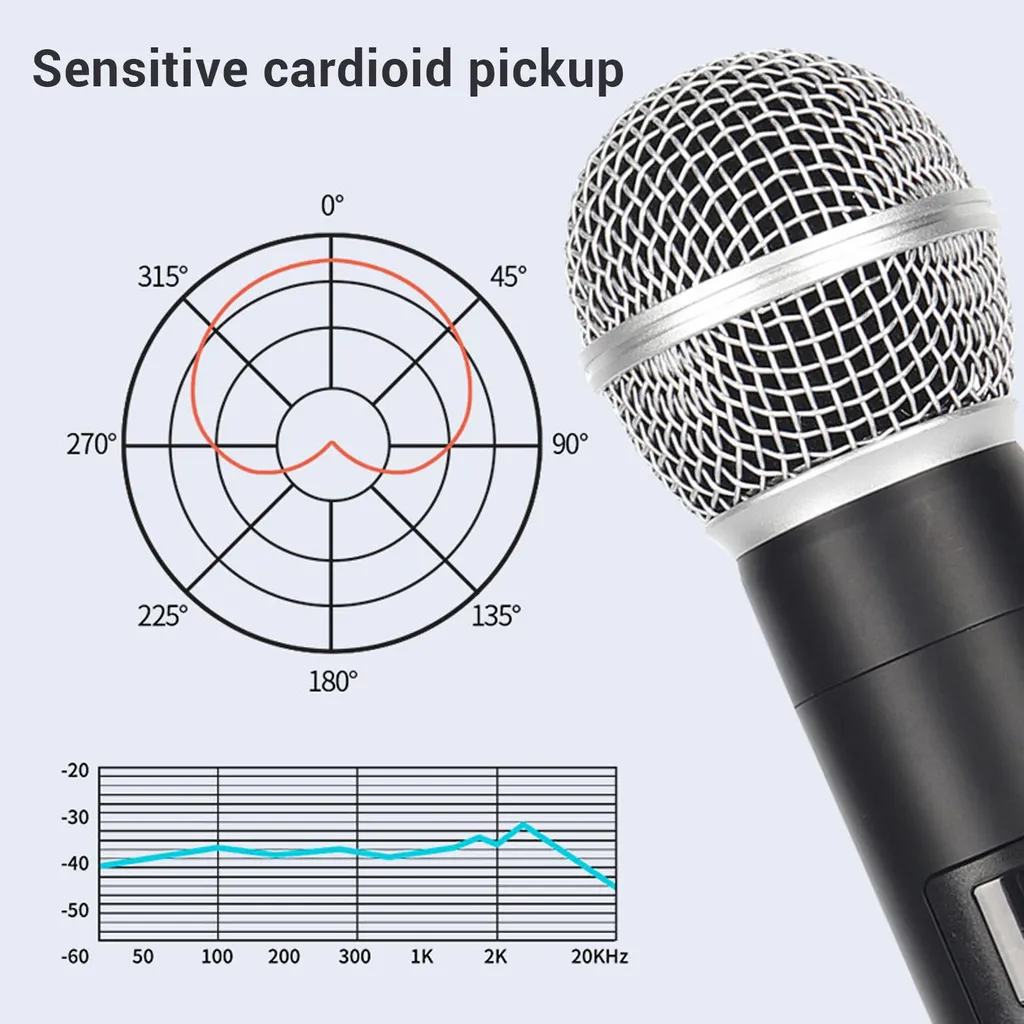 Micro sans fil VHF longue portée 100m avec batterie lithium de haute capacité - 4