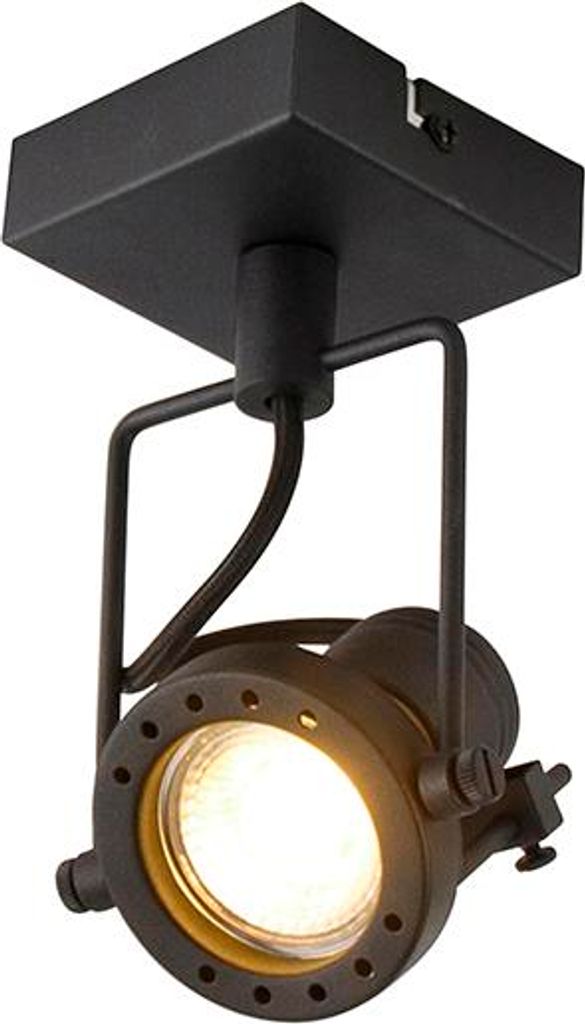 Qazqa Smart led Verstellbarer Deckenstrahler, Deckenspot - Suplux - Schwarz , inkl. 4.7W LED-Lampe, 2700K - 6500K, dimmbar, 8cm, Rund, Ideal als Fl...
