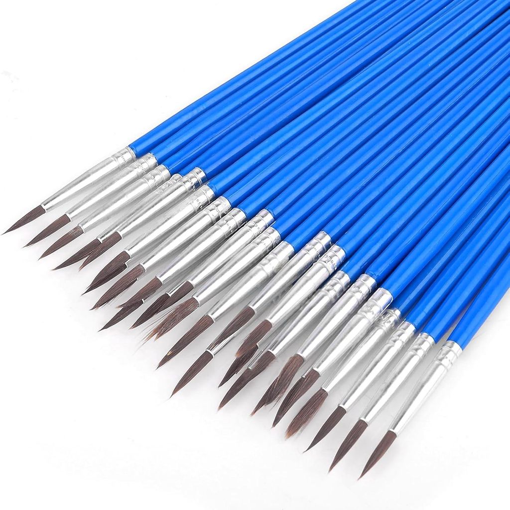 30 Stück Pinsel Set, Nylon Runde Pinsel Kleine Künstlerpinsel Detailpinsel für Körper Gesicht Felsen Leinwand, Gemälde Liebhaber Kinder und Er...