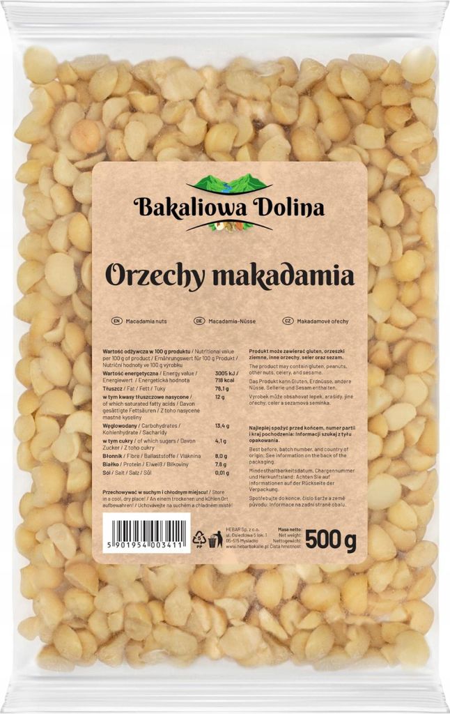 Macadamia Hälften 500 G - Backzutat - Naturbelassen und Ungesalzen - Perfekt für die Keto-Küche