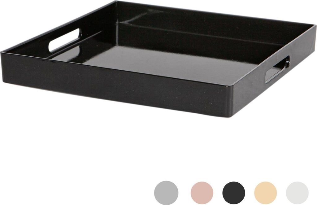 Argon Ta quadratisches Serviertablett - 33 cm - Schwarz