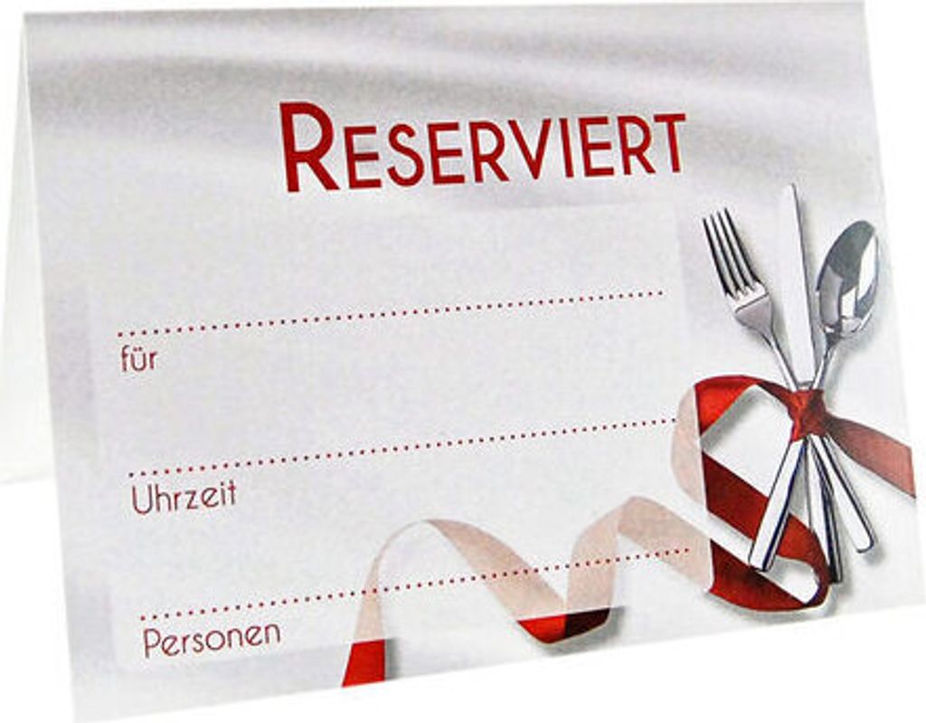 75x Tischaufsteller "Reserviert" aus Papier 10.5x15cm