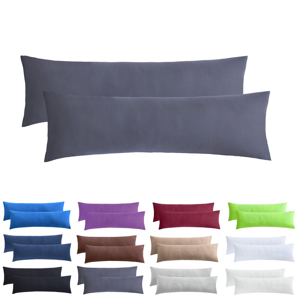 NatureMark 2er Pack Jersey Kissenbezug Kissenhülle Kissenbezüge Seitenschläferkissen Nackenkissen viele Größen und Farben (40 x 145 cm (Seiten...