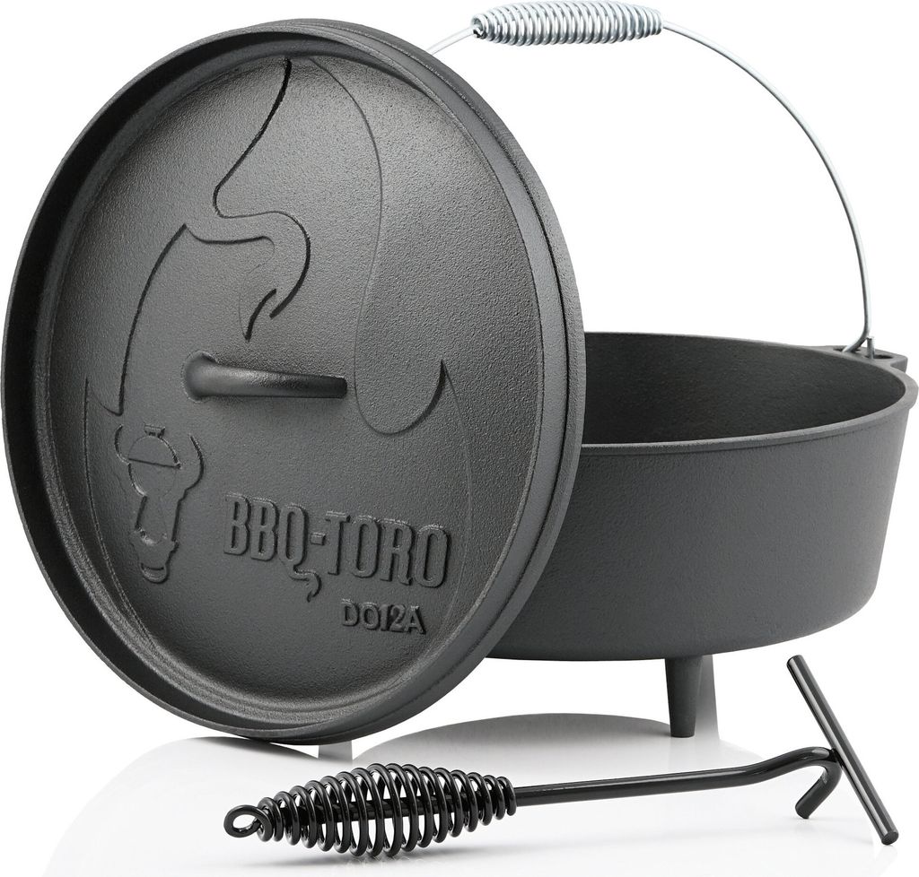 BBQ-Toro Dutch Oven DO12A, 10,7 L Alpha Gusseisen Kochtopf, Produktbild 1