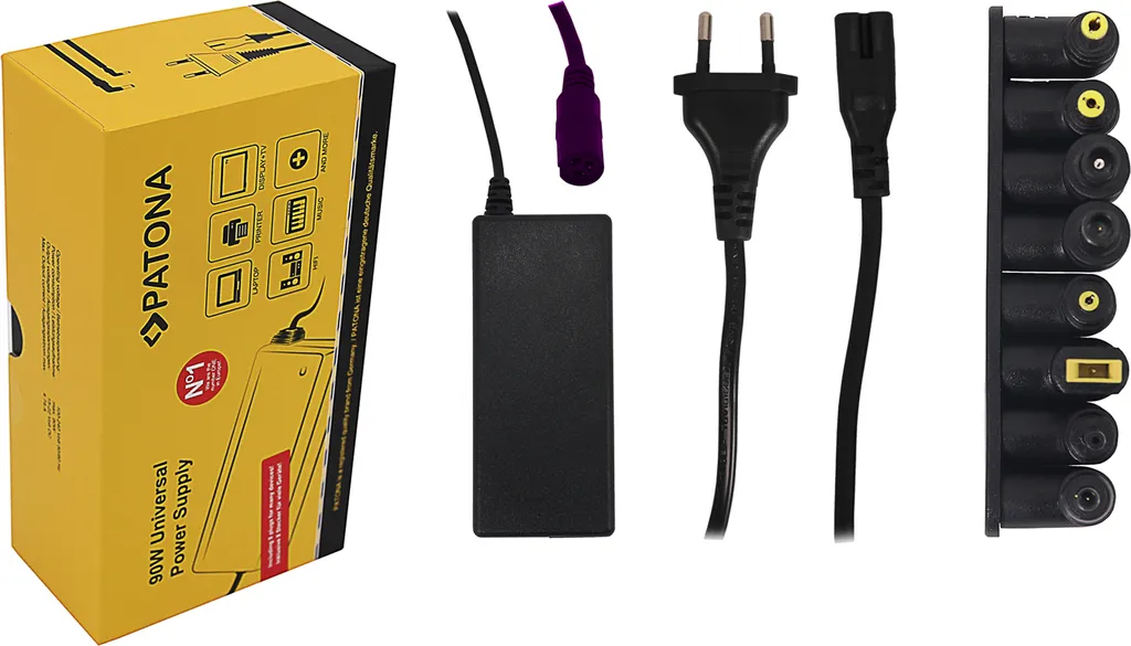 Chargeur universel UNI 90W 220V avec 8 connecteurs interchangeables