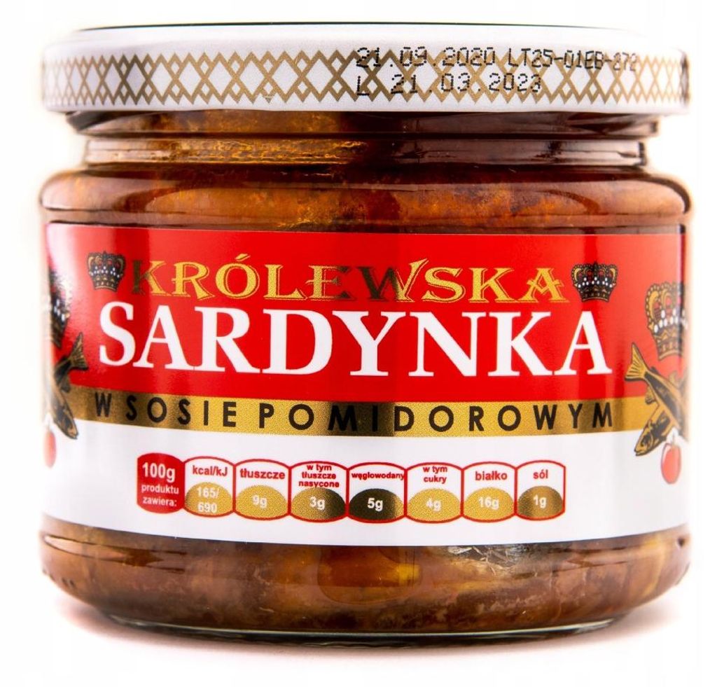 Królewska sardynka w sosie pomidorowym słoik 280g Petropat Zdjęcie produktu 
