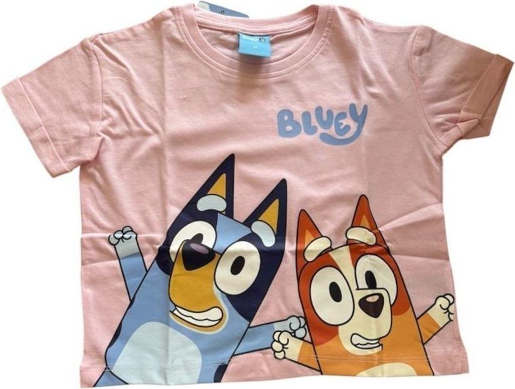 Kurzarm-Shirt für Mädchen | "Bluey" | Rosa oder Gelb | rosa,92