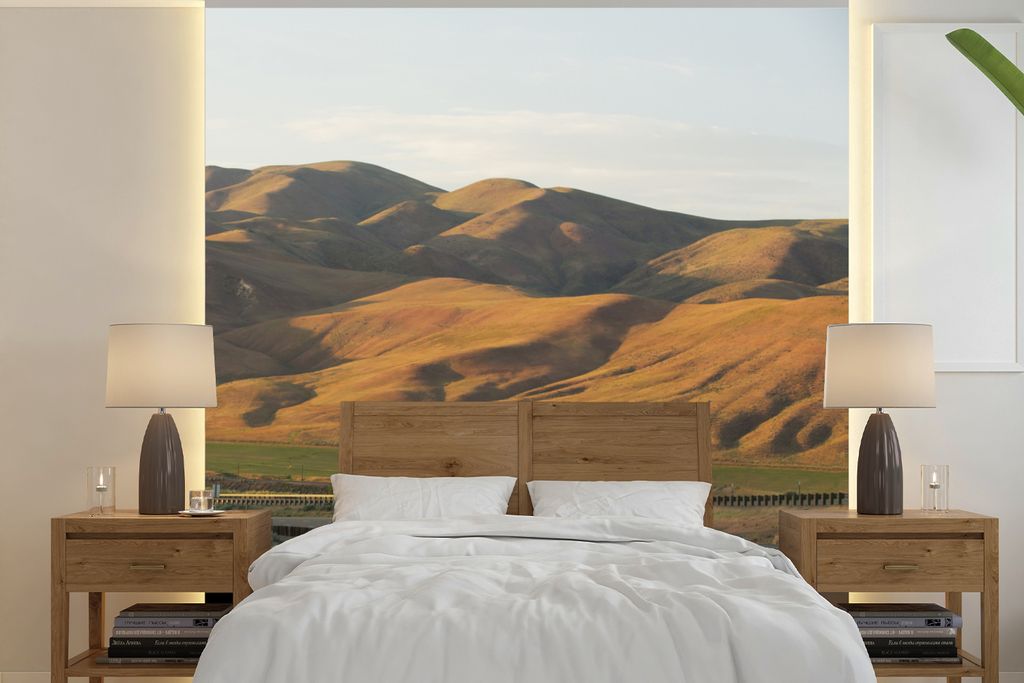 MuchoWow Fototapete für Wohnzimmer oder Schlafzimmer Wandtapete Vinyl Motivtapete Lkw - Rot - Auto - 300x300 cm - Wanddekoration