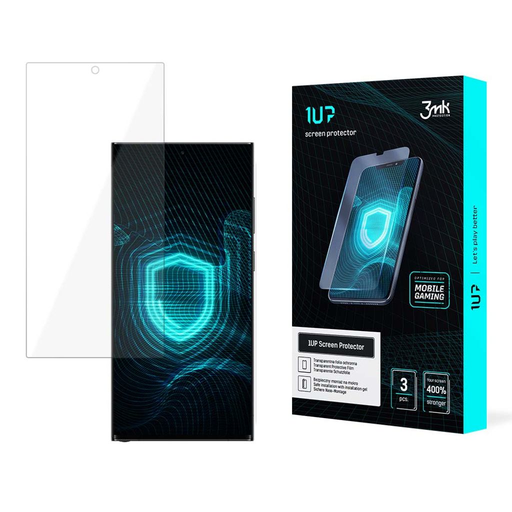 3mk Display Schutzfolie 1UP für Samsung Galaxy S23 Ultra transparent Gaming (3 Stück)