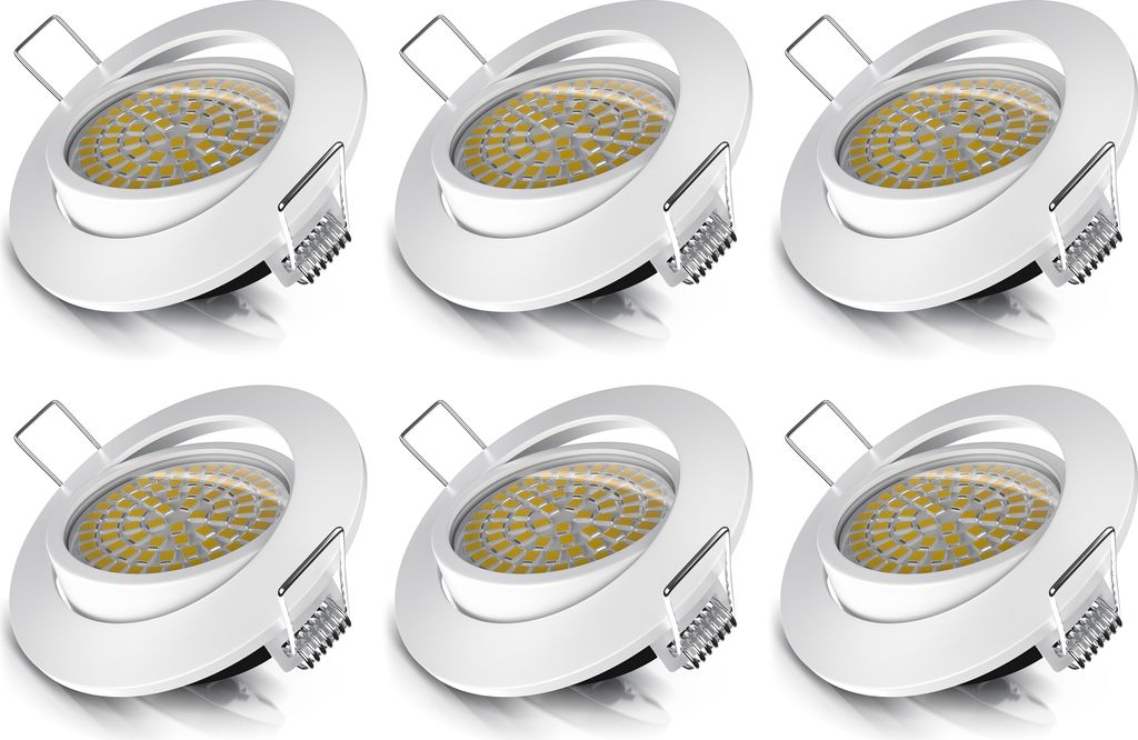 Brandson 6x LED Einbaustrahler schwenkbar Warmweiß 3000K Deckenspot / Deckenstrahler 5W - 320 Lumen