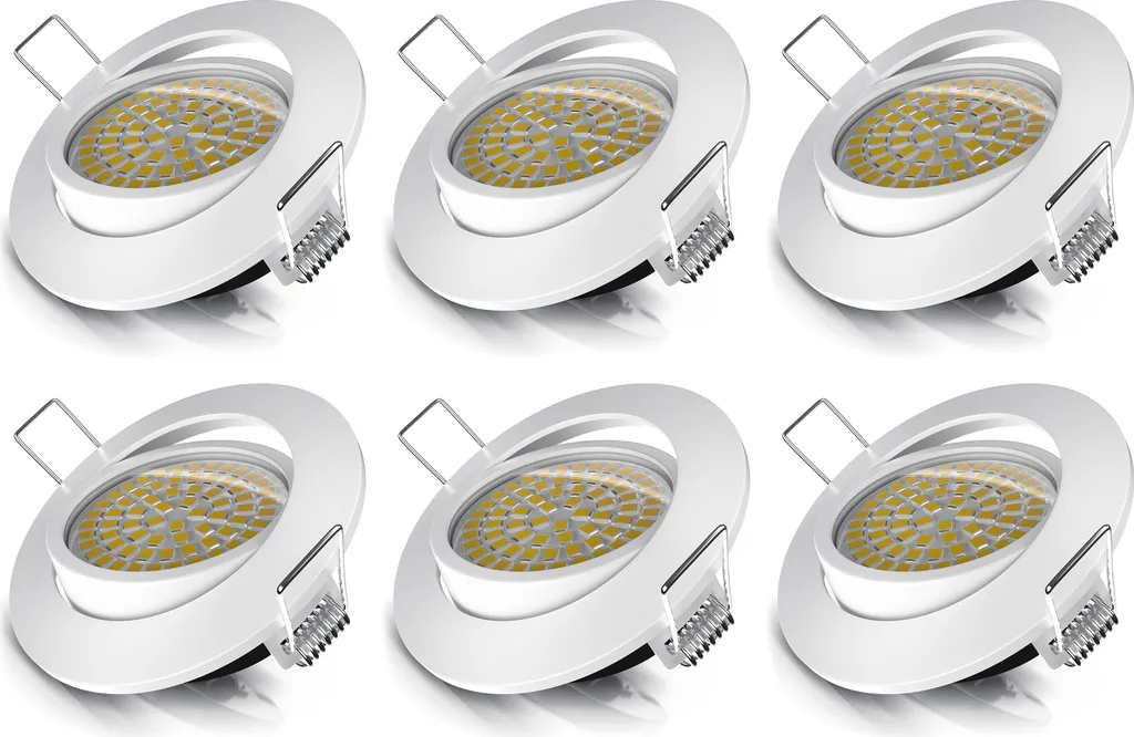 Brandson Set 6 Faretti LED Incasso Orientabili 5W 3000K Bianco Caldo