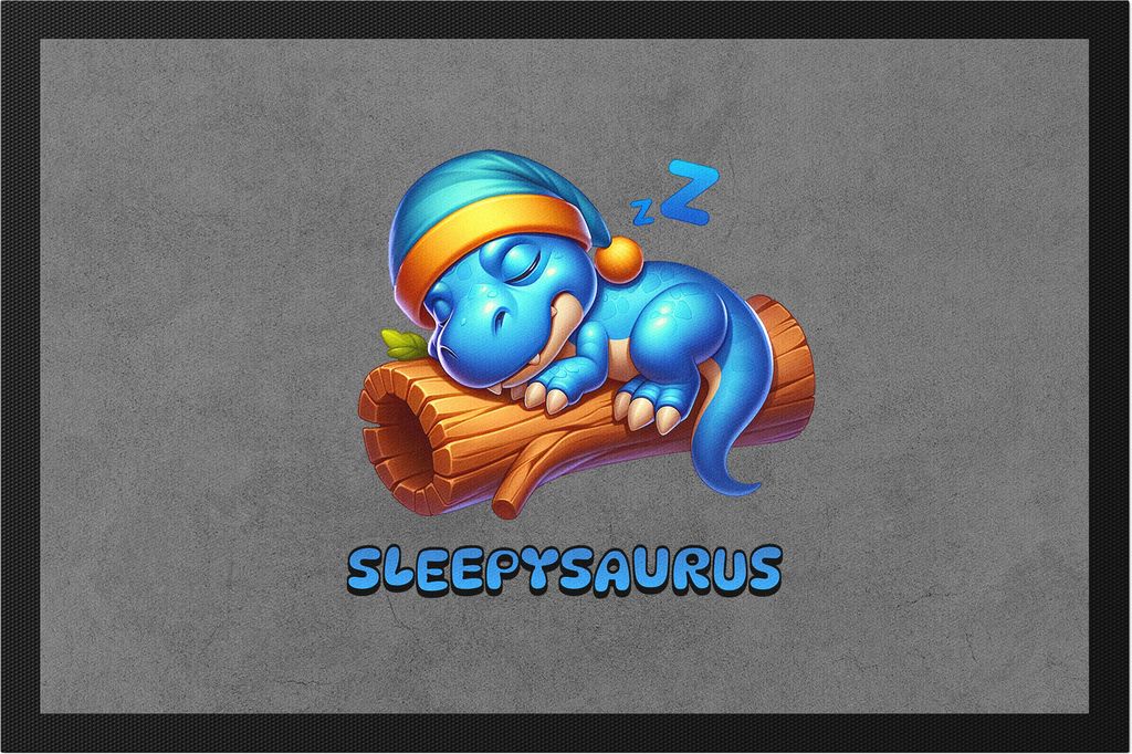 Sleepysaurus Fußmatte Dinosaurier Kinder Schlafen Einschlafen Schlafmütze Dino