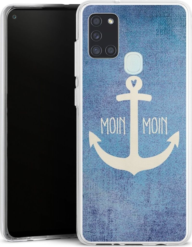 DeinDesign Handyhülle für Samsung Galaxy A21s Silikon Hülle Case Smartphone Schutzhülle Anker Blau maritim