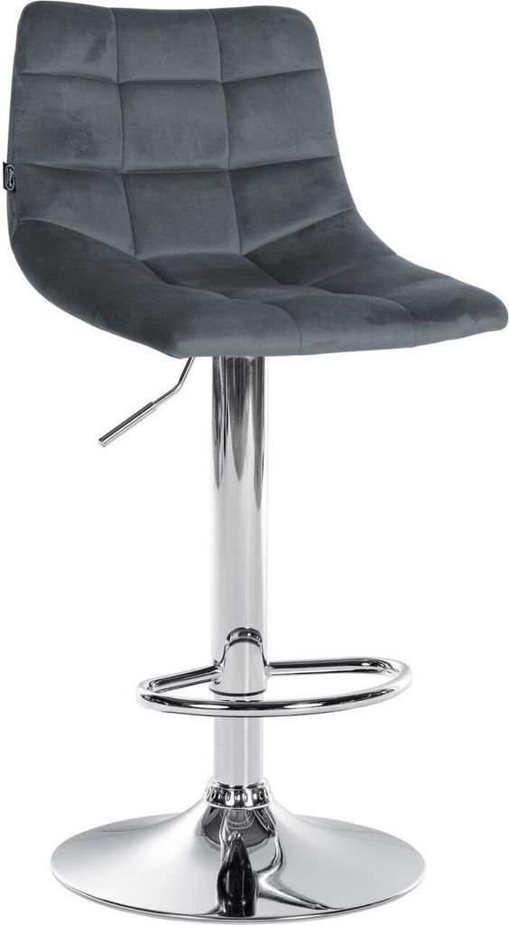 Barhocker Jerry Samt chrom dunkelgrau