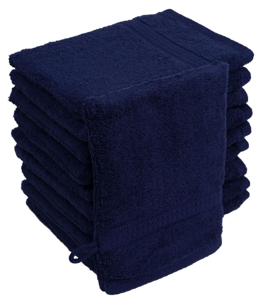 Waschhandschuhe Waschlappen 10er Set Navy Blau / Dunkelblau Produktbild 