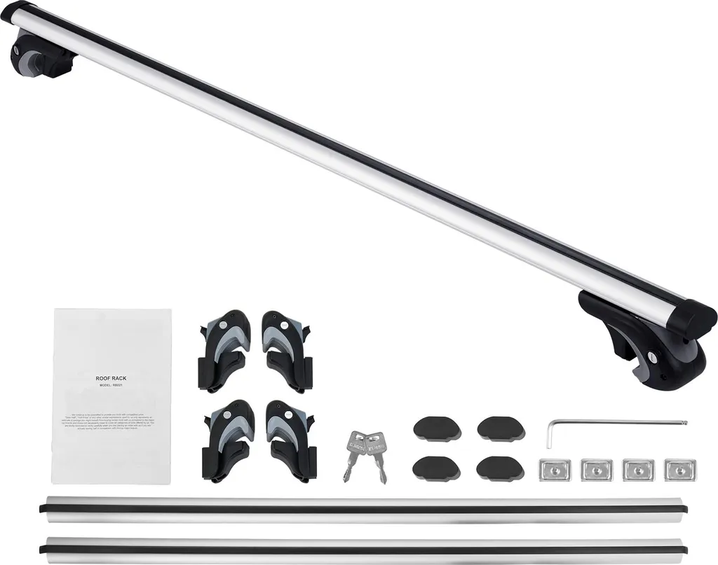 SucceBuy traversa portatutto universale, 132 cm in alluminio, capacità di carico 90 kg, regolabile, con serrature, per SUV, berline, furgoni