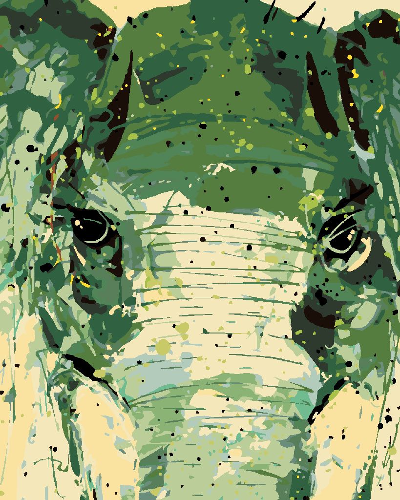 Zuty - Malen nach Zahlen - GEMALTER ABSTRAKTER ELEFANT, 40x50 cm, ohne Keilrahmen