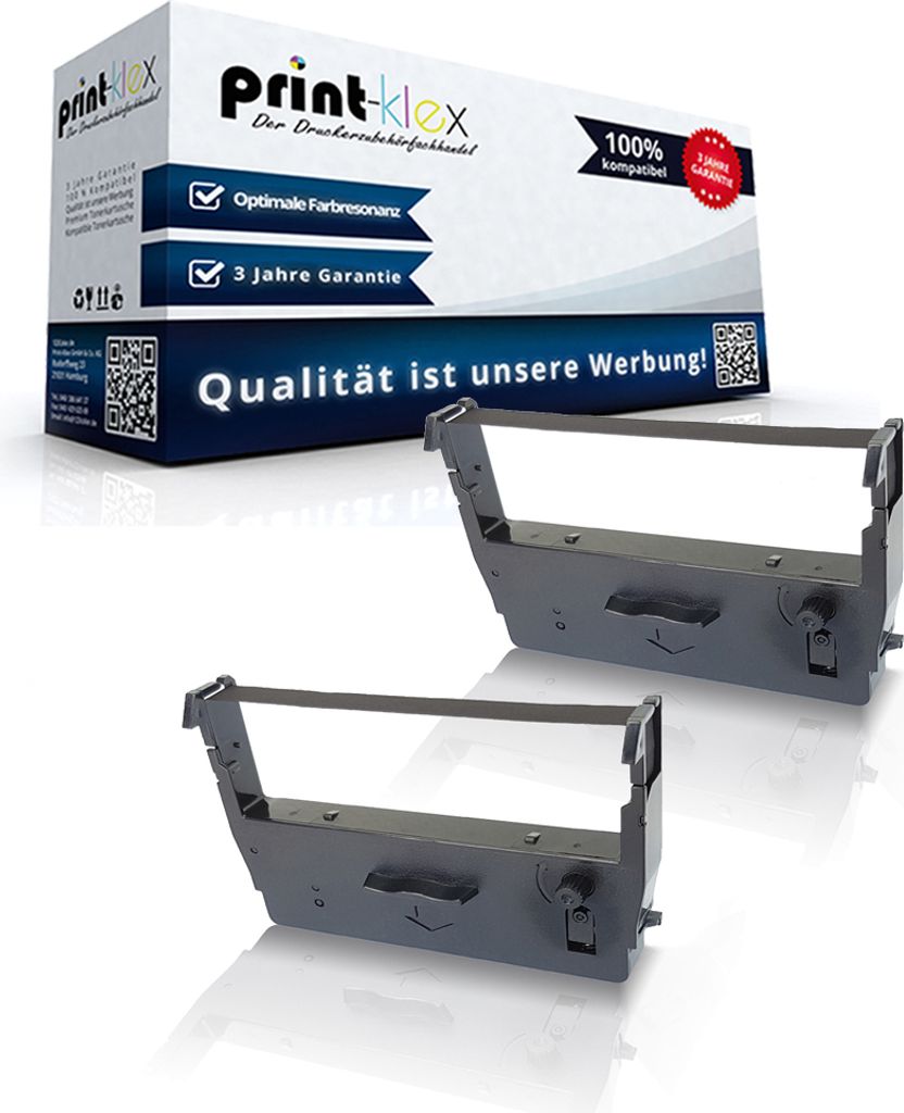 2x Kompatible Schriftbänder für Epson ERC 37 Sanyo ECR425 ECR445 ECR528 ERC 37 ERC37 Tintenband Color Print Serie