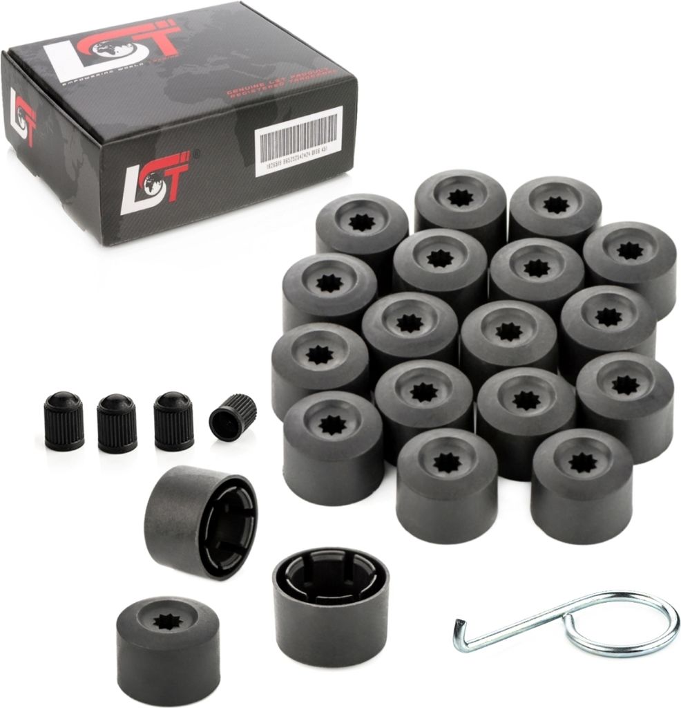 20x Radschraubenkappen Abdeckkappen diebstahlhemmend 17 mm schwarz für BMW MINI