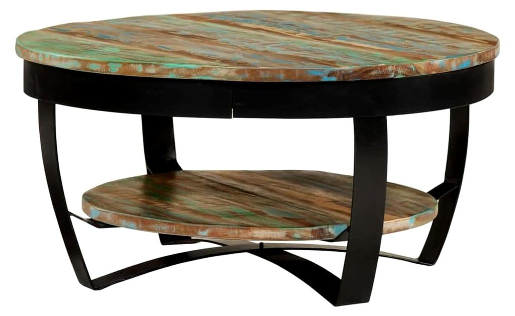 Couchtisch aus Massivholz im Industrie-Stil