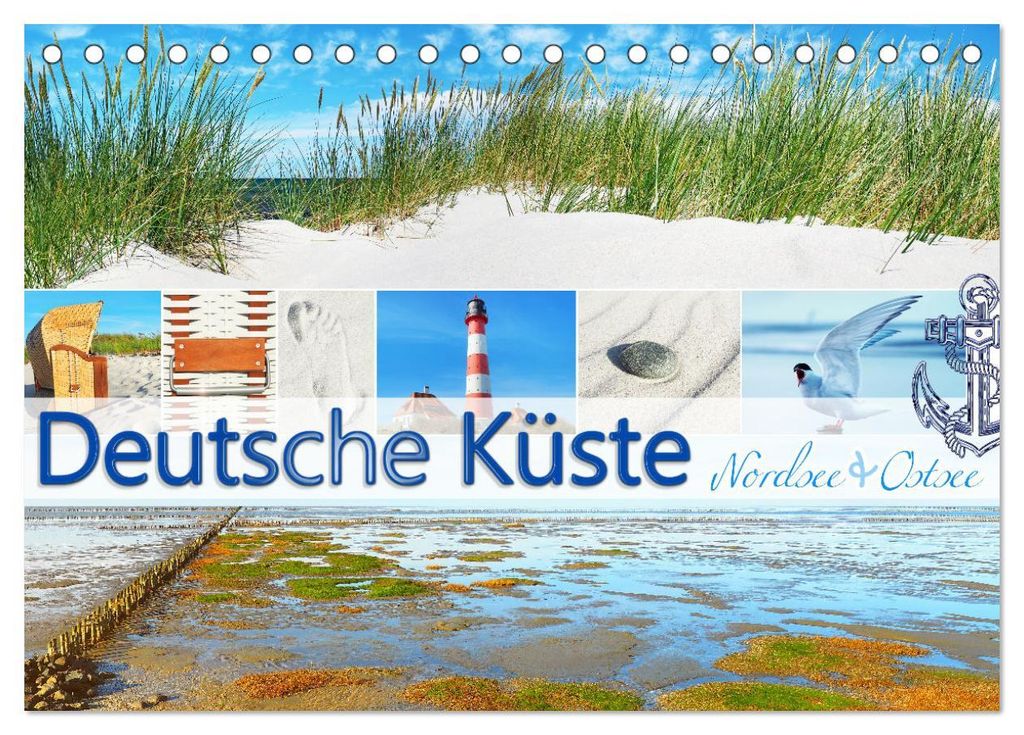 Deutsche Küste - Nordsee und Ostsee (Tischkalender 2027 DIN A5 quer), CALVENDO Monatskalender