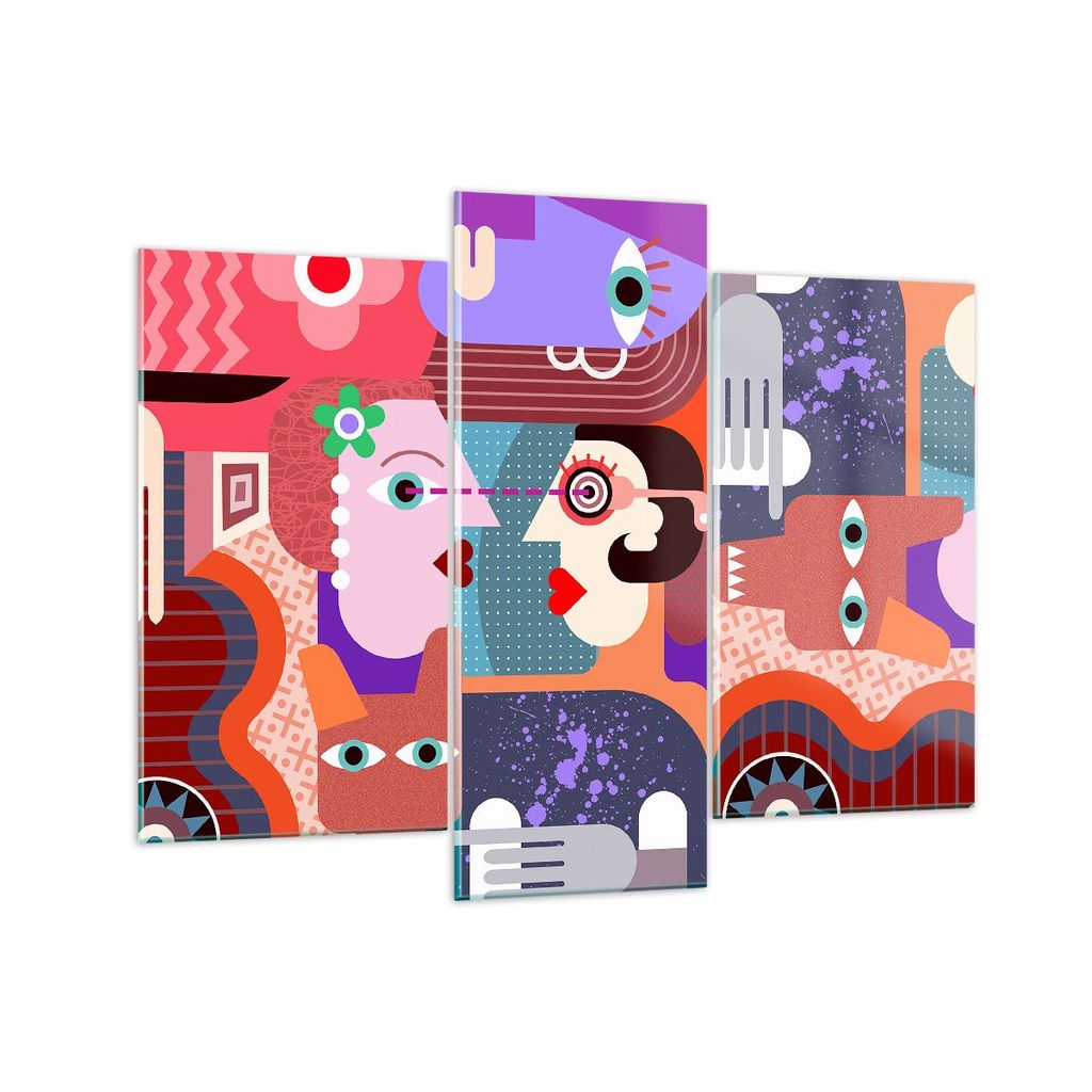 Bilder auf glas - Abstraktion modern - 130x100cm - Glasbilder - Wandbilder - Kunstdruck - zum Aufhängen bereit - Wanddekoration aus Glas - Glas Bi...