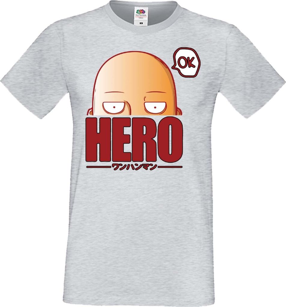 Herren T-Shirt Anime Manga One manga Punch Anime Man 01, Man S / Grau