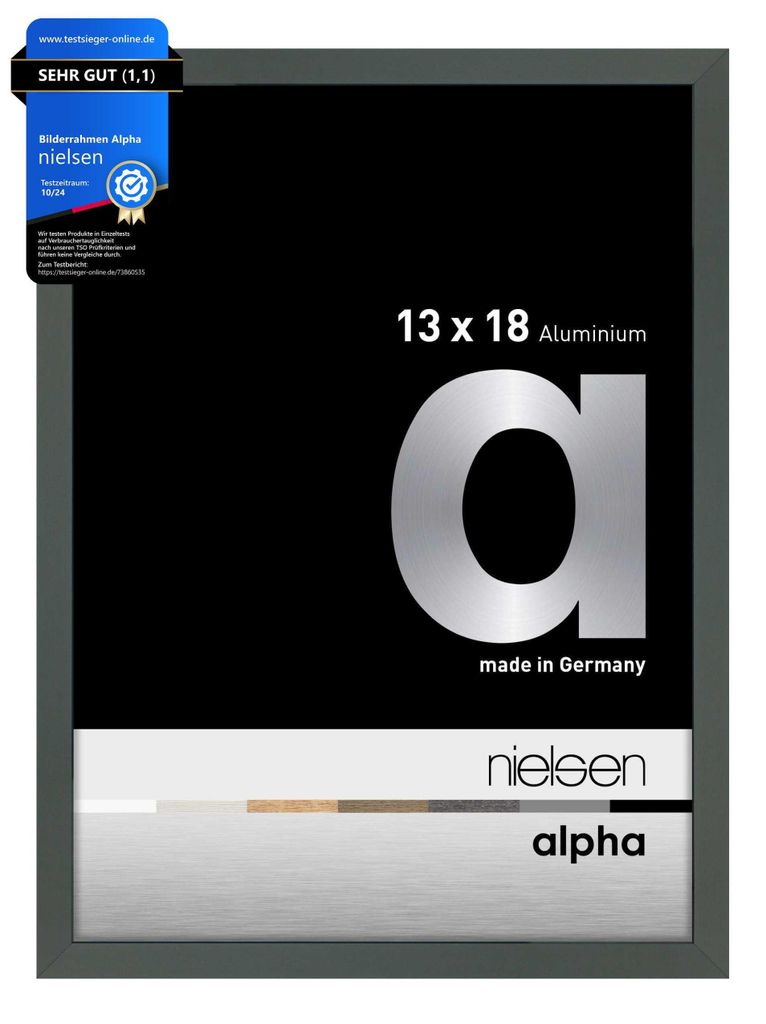 nielsen Aluminium Bilderrahmen Alpha, 13x18 cm, Platin Produktbild 