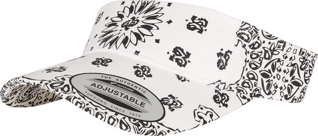 FLEXFIT 8888BP | Bandana Print Visor - Farbe: White/Black - Größe: One Size