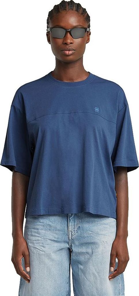 G-star Horizontal Seam Loose Kurzarm-t-shirt Blau L Frau Blau L