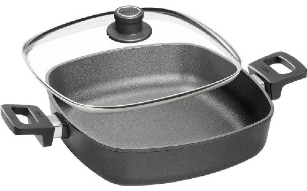 Woll, Guss-Bräter 28 cm mit Glasdeckel, viereckig Nowo Titanium, für Induktion