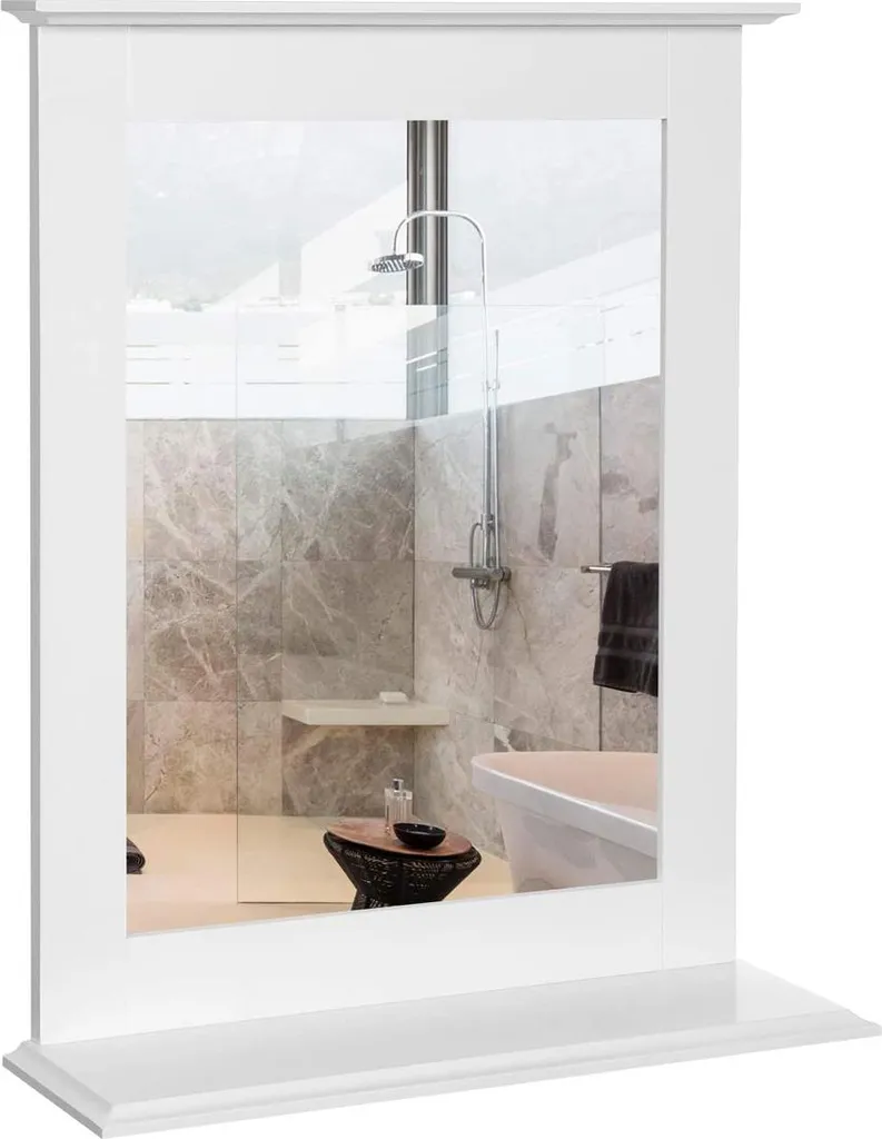 Specchio Bagno con Ripiano: Design Salvaspazio e Vetro di Alta Qualità