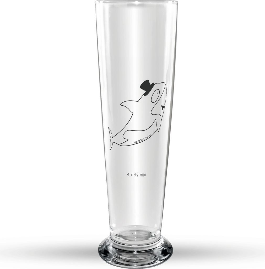 Mr. & Mrs. Panda Bierglas Orca Zylinder - Transparent - Geschenk, Konfetti, Narwal, Geburtstag, Trinkglas, Glückwunsch, Glasbierglas, Fest, Bierbe...