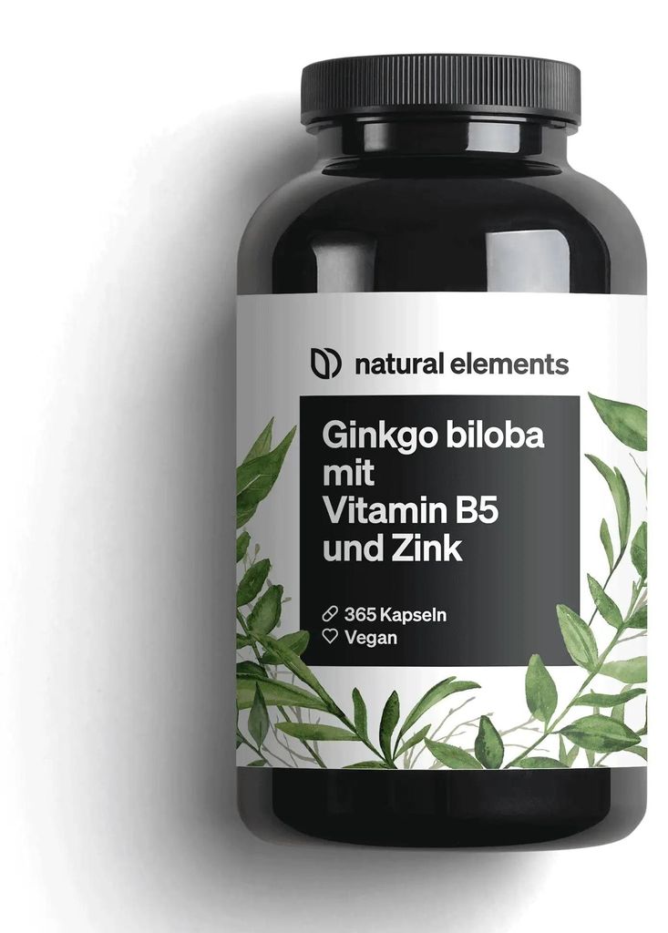 Ginkgo Biloba mit Vitamin B5 & Zink Kapseln - 365 Produktbild 