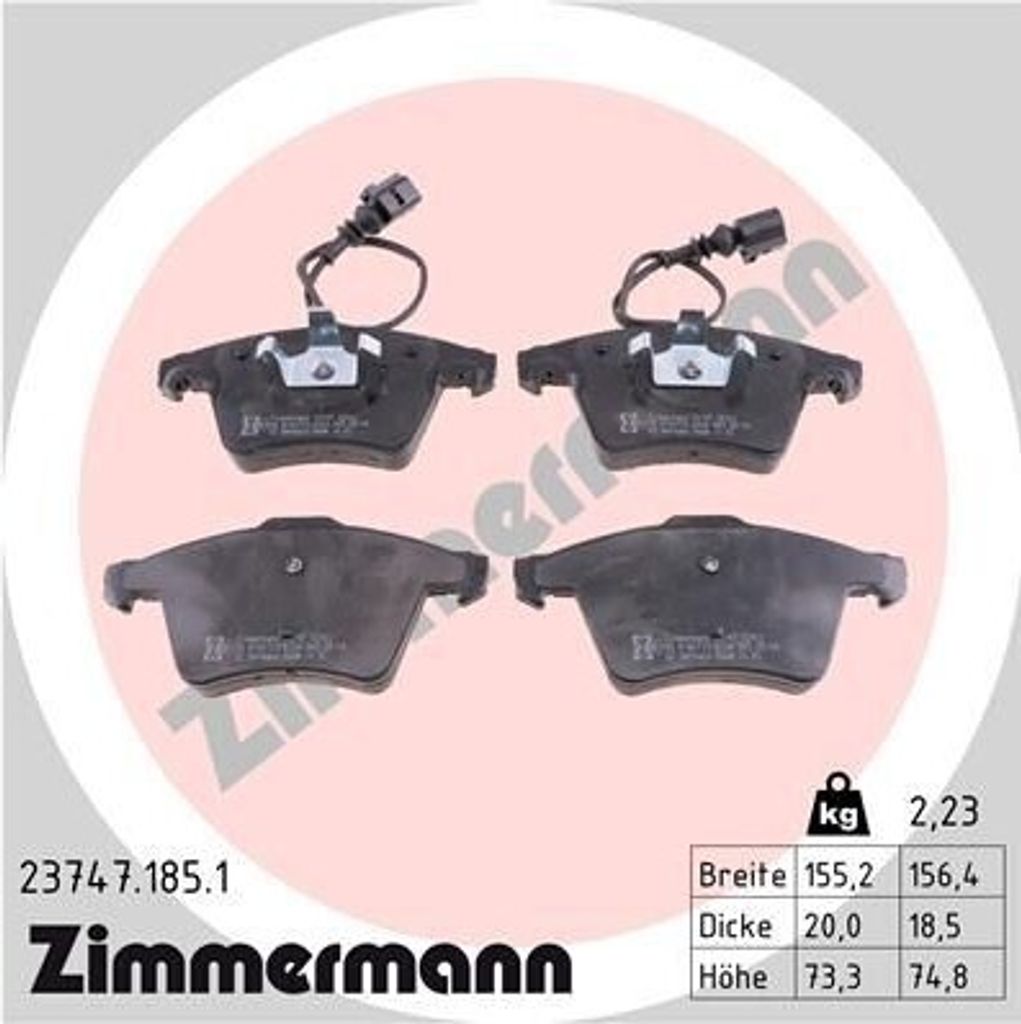 ZIMMERMANN 23747.185.1 - Bremsbeläge für Touareg (7L)