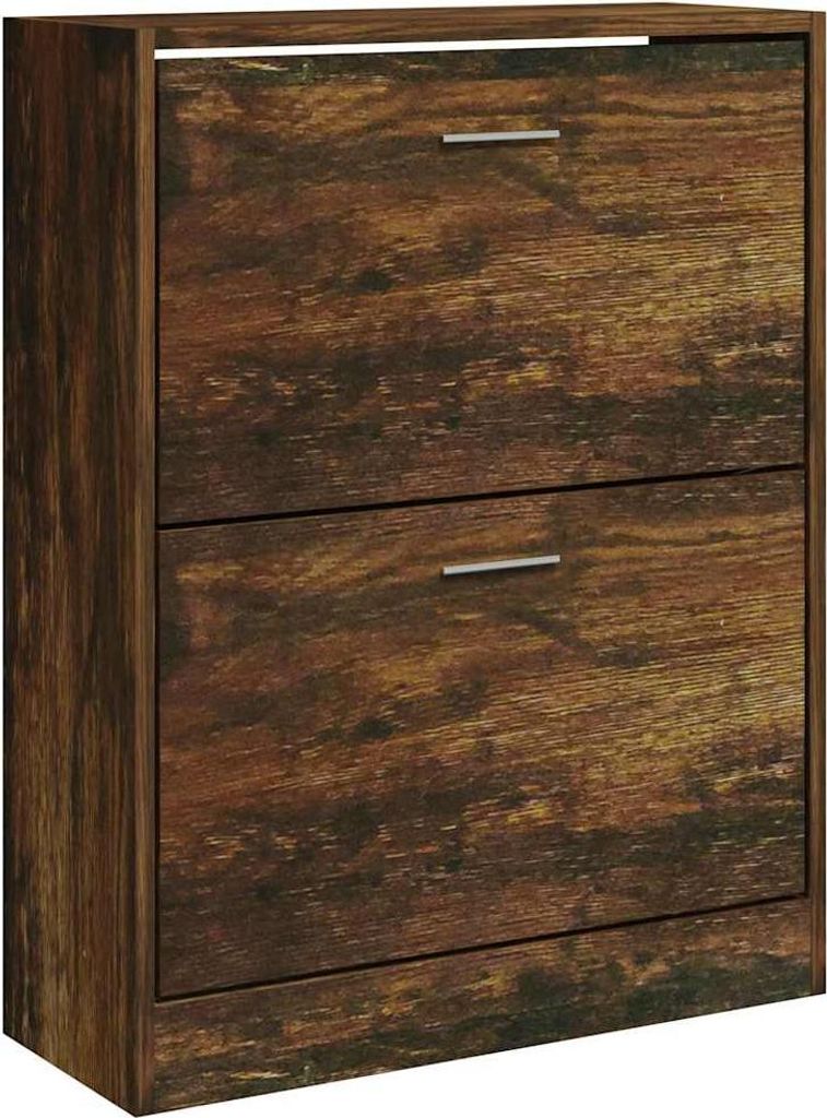 vidaXL Schuhschrank Räuchereiche 63x24x81 cm Holzwerkstoff Produktbild 