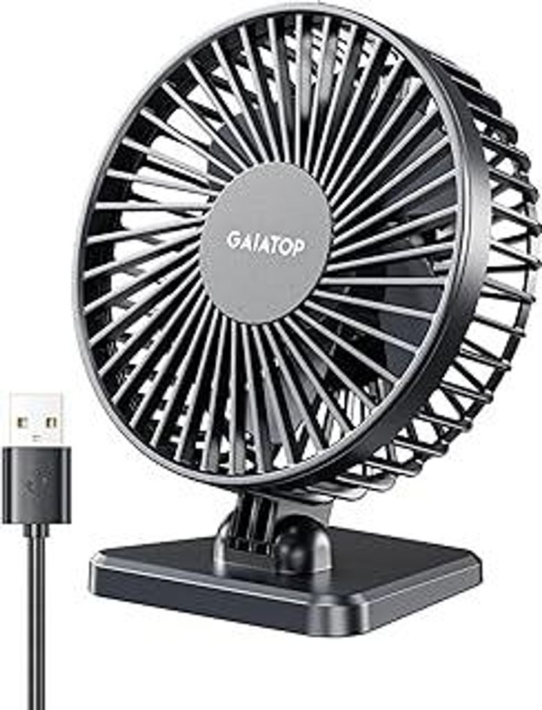 Gaiatop USB-Schreibtischventilator, klein, aber leistungsstark, tragbar, leise, 3 Geschwindigkeiten, Mini-Ventilator für bessere Kühlung, Home Of...