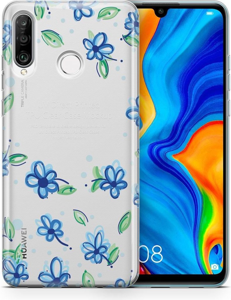 Handyhülle für Huawei Xiaomi Schutz Case Cover Bumper Etuis Schale Ultra Dünn, Modell:Xiaomi Redmi 9, Motiv auswählen:Blumen Blau