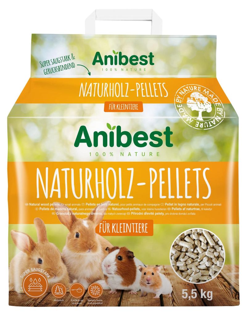 Anibest Kleintierpellets, 100% natürliche Einstreu für Produktbild 