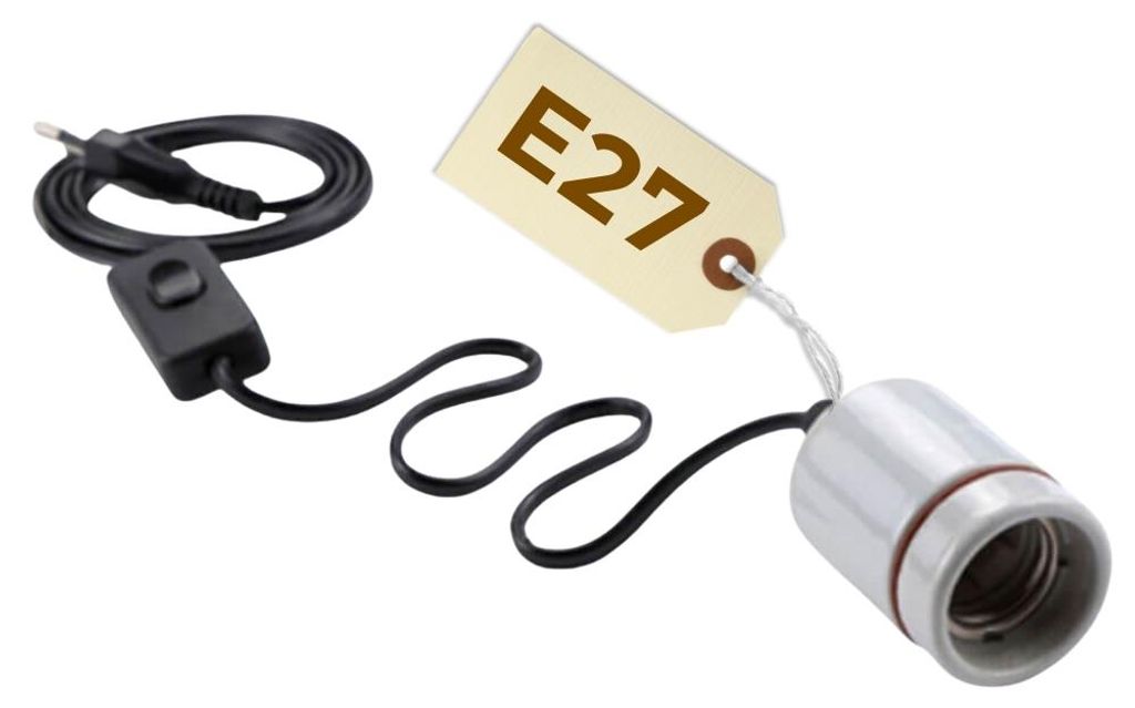 Lampenfassung E27 mit Kabel und Schalter Porzellanfassung E27 Fassung mit Kabel Glühbirnenfassung Keramikfassung Schraubsockel Lampenaufhängung