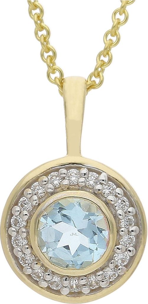 JuwelmaLux Anhänger 333/000 (8 Karat) Gold mit Blautopas und Zirkonia JL39-02-0586