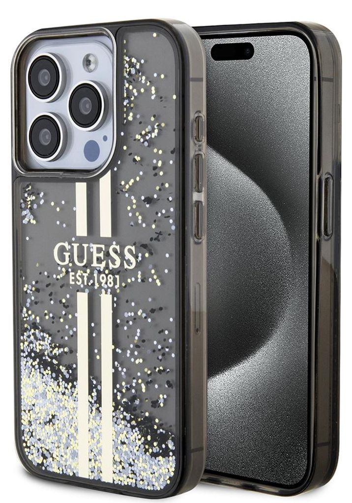 Etui Guess Liquid Glitter Gold Stripes do iPhone 15 Pro Zdjęcie produktu 