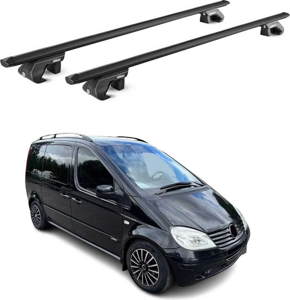 Dachträger für Mercedes Vaneo W414 2002-2005 5 tür 90kg Alu Schwarz 2x ABE